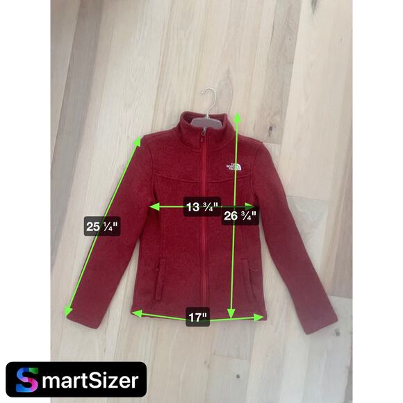 The North Face Maggy Sweater Fleece Jacket Pomegranate Heather Burgundy Small - Picture 6 of 6